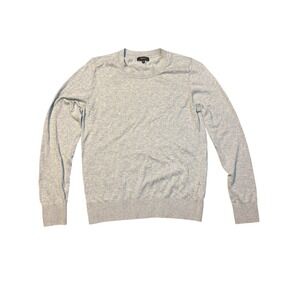 Quince Grey Crew Neck Long Sleeve Sweater Size M Organic Cotton Blend